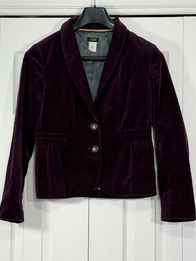 J.Crew Plum Burgundy Velvet Blazer